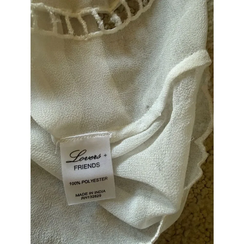 LOVERS+FRIENDS BEADS EMBROIDERED IVORY/white  COLOR SIZE Medium BLOUSE